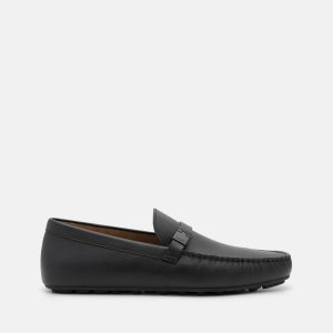 Jatte Leather Driving Shoes - Black Embossed